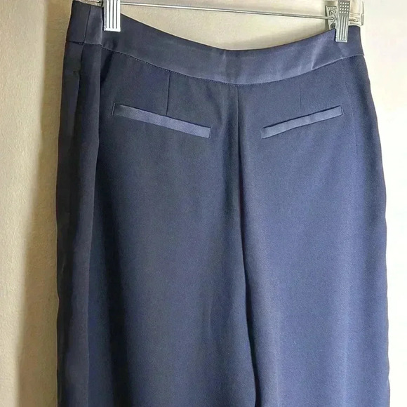 Boden Pants Wide Leg 6P Tuxedo Cropped Navy Trousers Work Business Office Slacks - Picture 8 of 13
